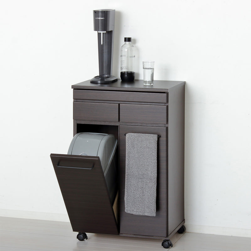 【キッチンをスマートに】生活感の出やすいゴミ箱を美しく隠し、天板にはよく使う家電を置ける多機能ダストボックスです。