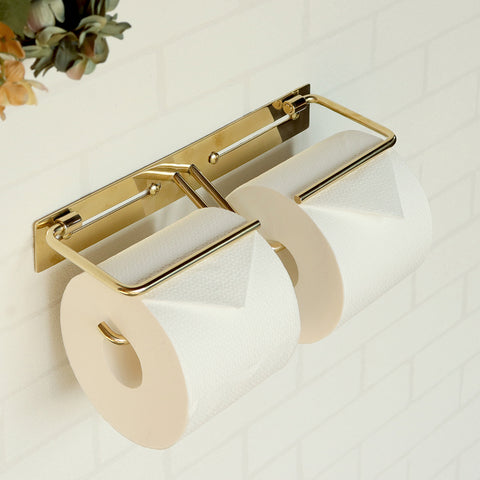 真鍮トイレットペーパーホルダー フラン ダブルタイプ（W280×D83×H53）
