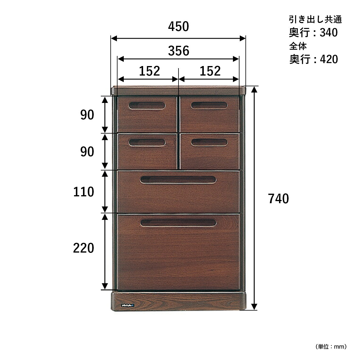 【サイズ図：詳細サイズをご確認ください】商品の各部寸法を細かく掲載、設置場所の検討にご活用ください。