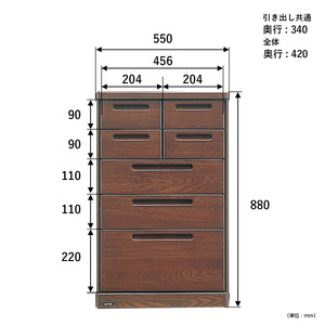 【サイズ図：最適な収納計画を】各引き出しのサイズ詳細で、収納したいものを効率よく配置できます。