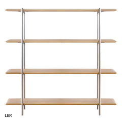 オーク材3段シェルフ ステンレスフレーム オーク材3段シェルフ ステンレスフレーム