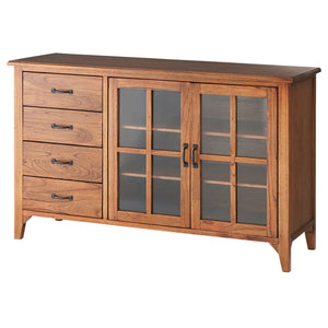 【レトロで重厚感あふれる佇まい】
どっしりとした安定感のあるフォルムと、天然木ミンディが持つ独特の風合いが、お部屋に落ち着きと上質な雰囲気をもたらします。