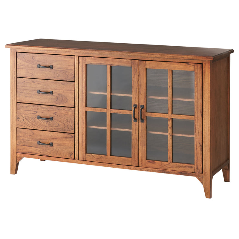 【レトロで重厚感あふれる佇まい】
どっしりとした安定感のあるフォルムと、天然木ミンディが持つ独特の風合いが、お部屋に落ち着きと上質な雰囲気をもたらします。