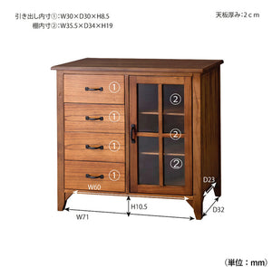 【購入前にサイズを確認】
引き出しや棚の詳しい内寸から設置に必要なスペースまで、お部屋に置いた際のイメージがしやすいよう、詳細なサイズを記載しました。