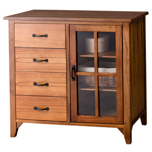 【安心の強化ガラス採用】
ガラス扉には、万が一の衝撃にも配慮した3mm厚の強化ガラスを使用しているため、大切な食器や雑貨を安心して飾りながら収納できます。