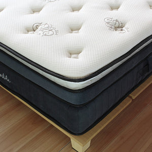 【プレミアムな二層構造】独立したピロートップとボトムが織りなす、見た目も美しい重厚感あふれる設計です。