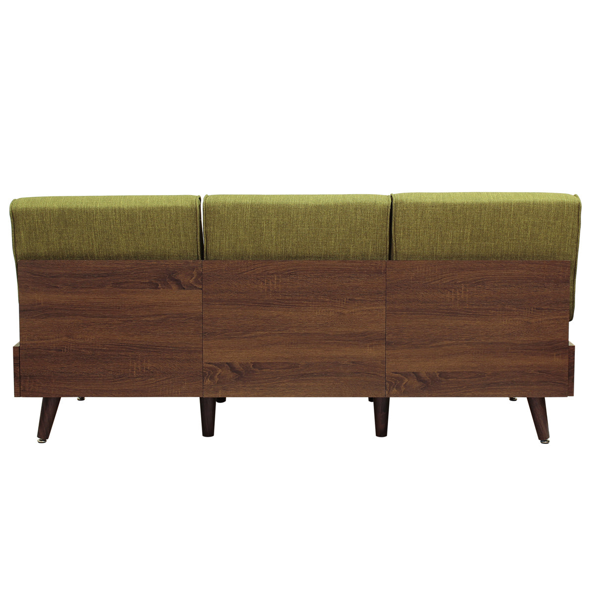 【背面まで妥協しないこだわり】モダンな木目調のフレームが、空間に重厚感と上質さを添え、お部屋の中央に置いても様になります。