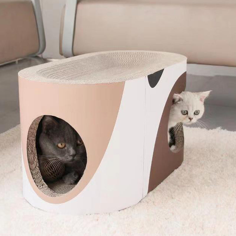 【わくわくする遊び場】猫型と丸型の穴から出入り自由、好奇心をくすぐる秘密基地で毎日が冒険に変わります。