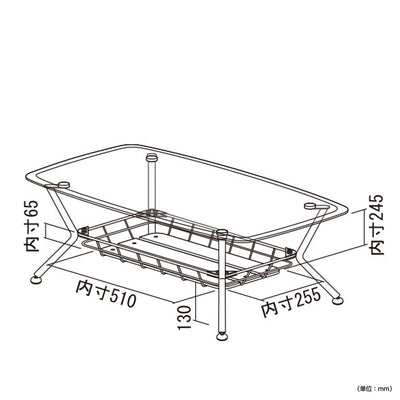 ビーワイケージ ガラステーブル（W900×D500×H400）