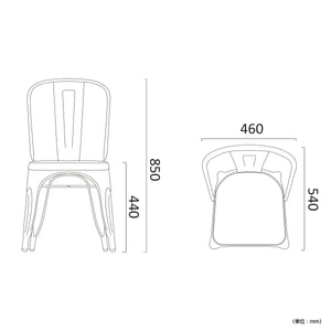 【サイズ図：詳細サイズで最適な空間へ】幅460mm、奥行540mm、高さ850mmのコンパクトな設計で、様々なシーンにフィットします。