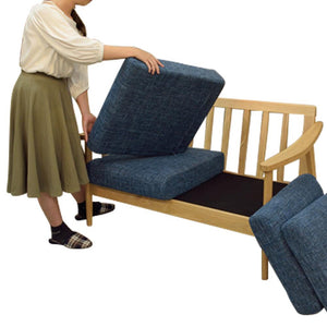 【クッションは取り外し可能】クッションは簡単に取り外すことができ、暑いときは背中のクッションを外してお使いいただくこともできます。