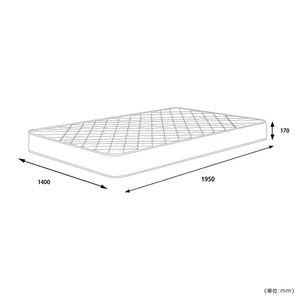 【ゆったりダブルサイズ】幅1400mm×長さ1950mmで、広々とした寝心地を快適にお楽しみいただけます。