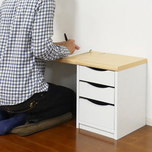 【床座りでも快適作業】天板高355mmで、床に座ってゆったり作業できる高さ。正座やあぐらも楽々です。