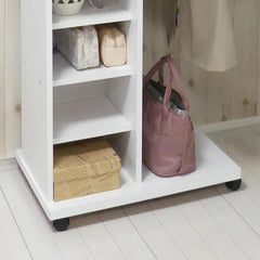 ハンガーラック ミラー扉収納付き（W600×D400×H1560）の通販