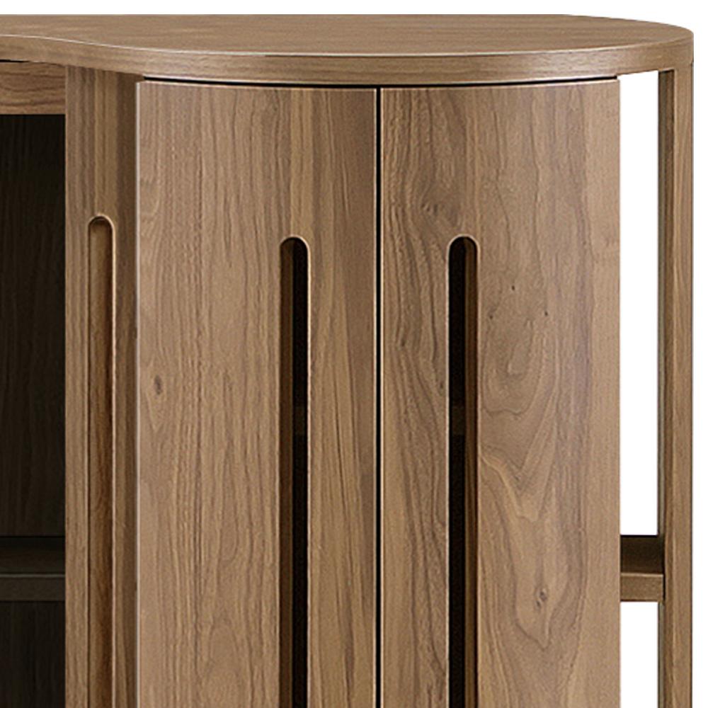 【存在感あるデザイン】木目の質感が美しく、円柱をモチーフにした存在感のあるデザインです。