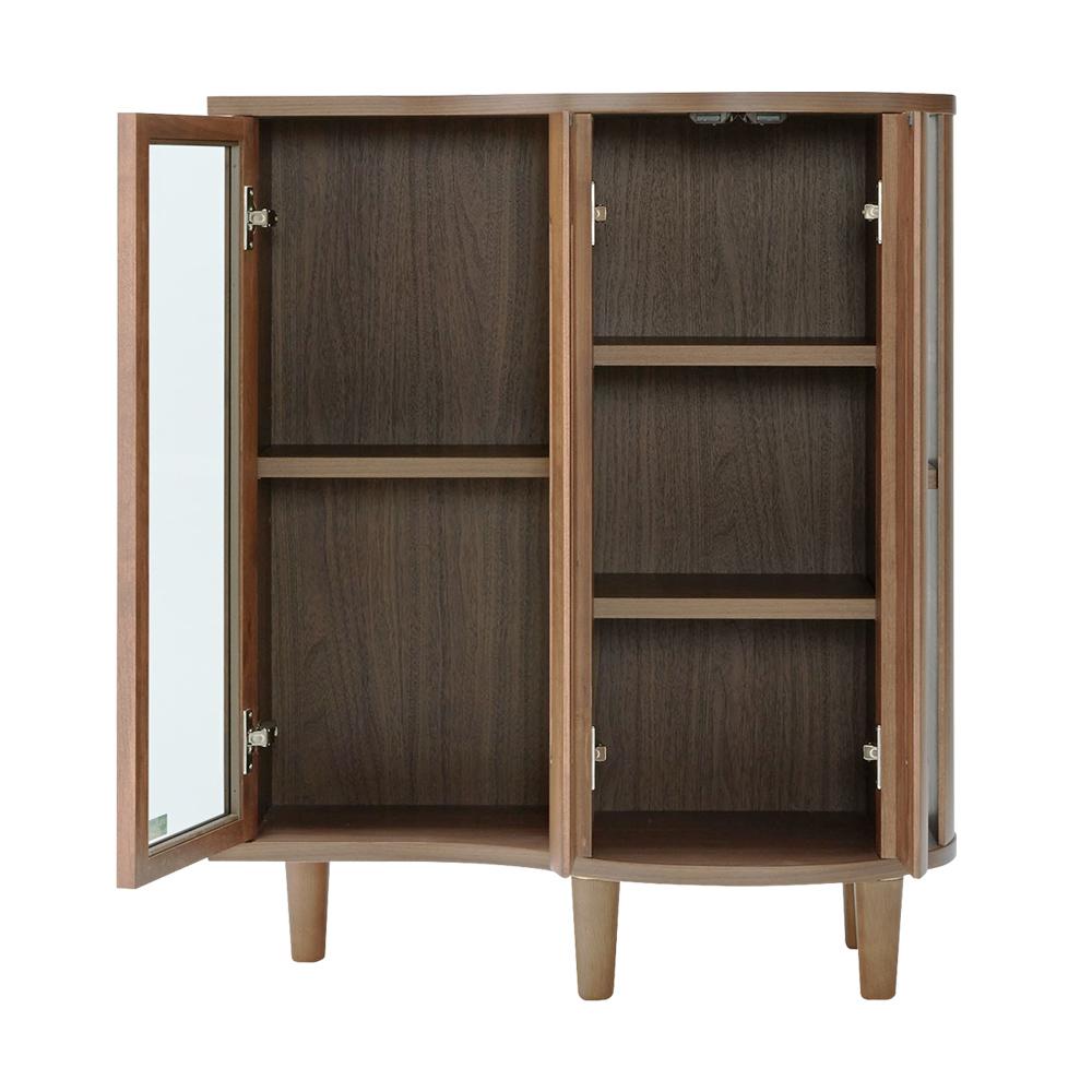 【デザイン性の高いキャビネット】個性的なデザインながら収納力にも優れ、心地よい空間を演出してくれるキャビネットです。