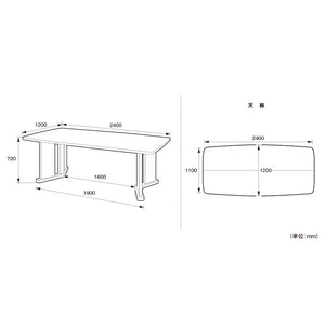 【サイズ図：設置検討に便利なサイズ詳細】幅2400mm、奥行き1200mm、高さ720mmの寸法図で、お部屋のスペースに合わせた最適なレイアウトを検討いただけます。