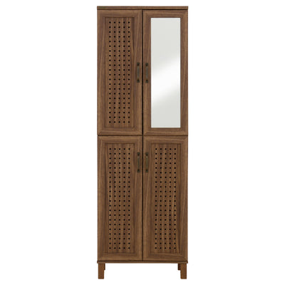 パンチングデザインの扉が特徴的な「ジェンカ」シリーズのシューズボックスは、そのデザイン性だけでなく、パンチング仕様ならではの匂いや湿気がこもらない通気性の良さも魅力と言えるでしょう。